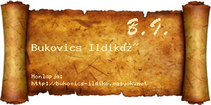 Bukovics Ildikó névjegykártya